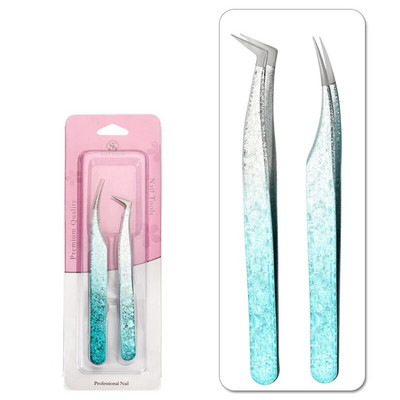 2 kom/set Pinceta od nehrđajućeg čelika Fini šiljasti lakat Precizna pinceta Ravna zakrivljena Pinceta Alati za uljepšavanje noktiju DIY Alat