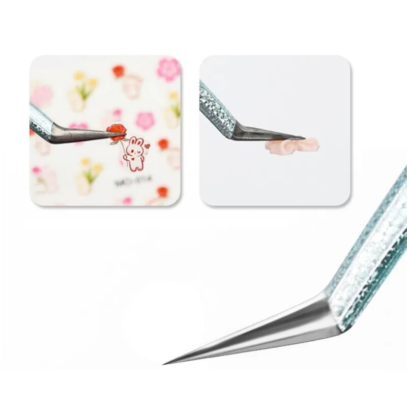 2 kom/set Pinceta od nehrđajućeg čelika Fini šiljasti lakat Precizna pinceta Ravna zakrivljena Pinceta Alati za uljepšavanje noktiju DIY Alat