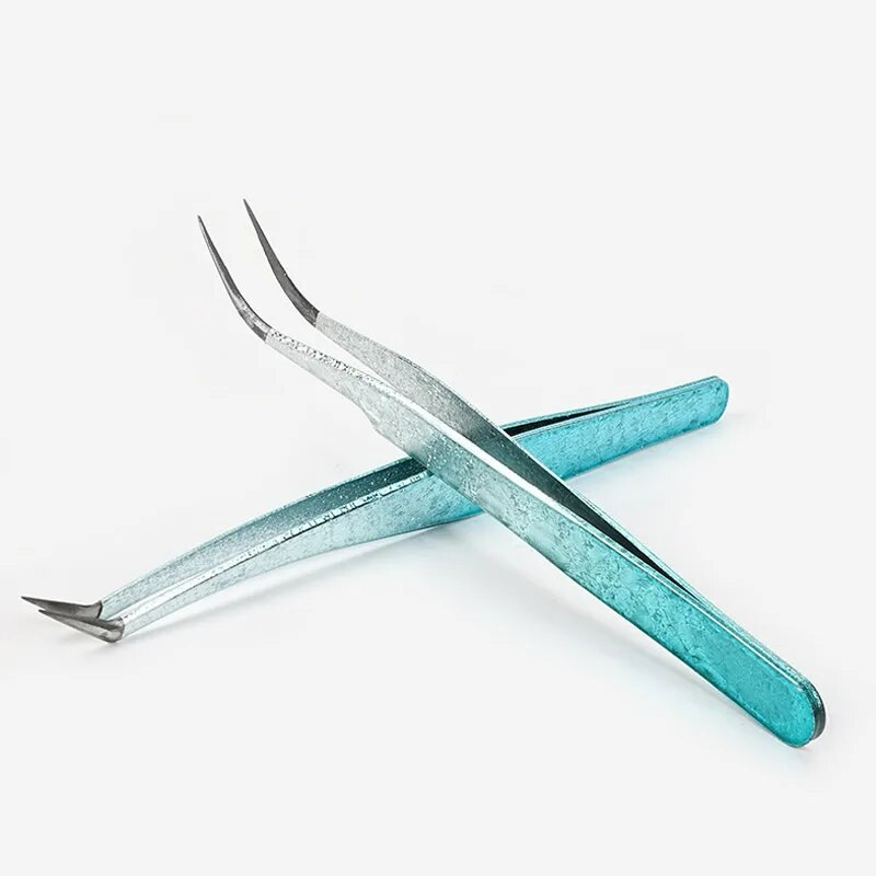 2 kom/set Pinceta od nehrđajućeg čelika Fini šiljasti lakat Precizna pinceta Ravna zakrivljena Pinceta Alati za uljepšavanje noktiju DIY Alat