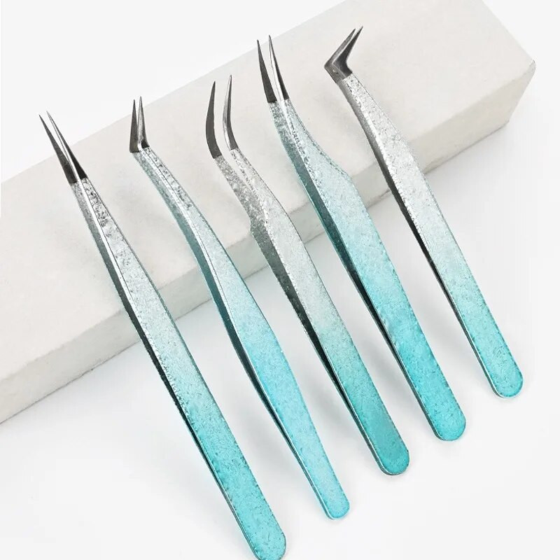 2 kom/set Pinceta od nehrđajućeg čelika Fini šiljasti lakat Precizna pinceta Ravna zakrivljena Pinceta Alati za uljepšavanje noktiju DIY Alat