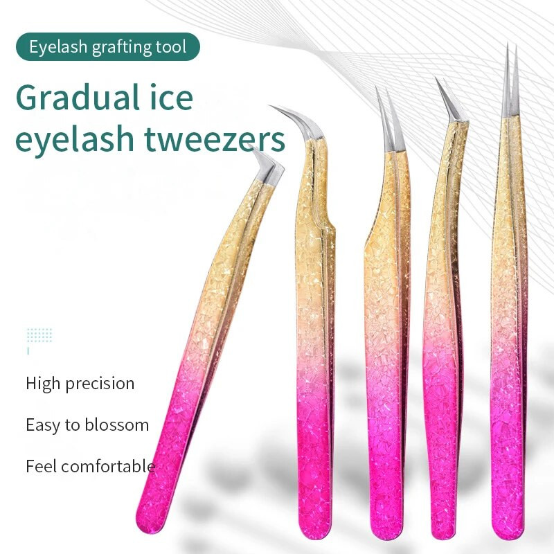 1 kom pinceta za trepavice Ice Flower Antistatički 3D Precizno presađivanje obrva Pribor za umjetne trepavice Pinceta za šminkanje