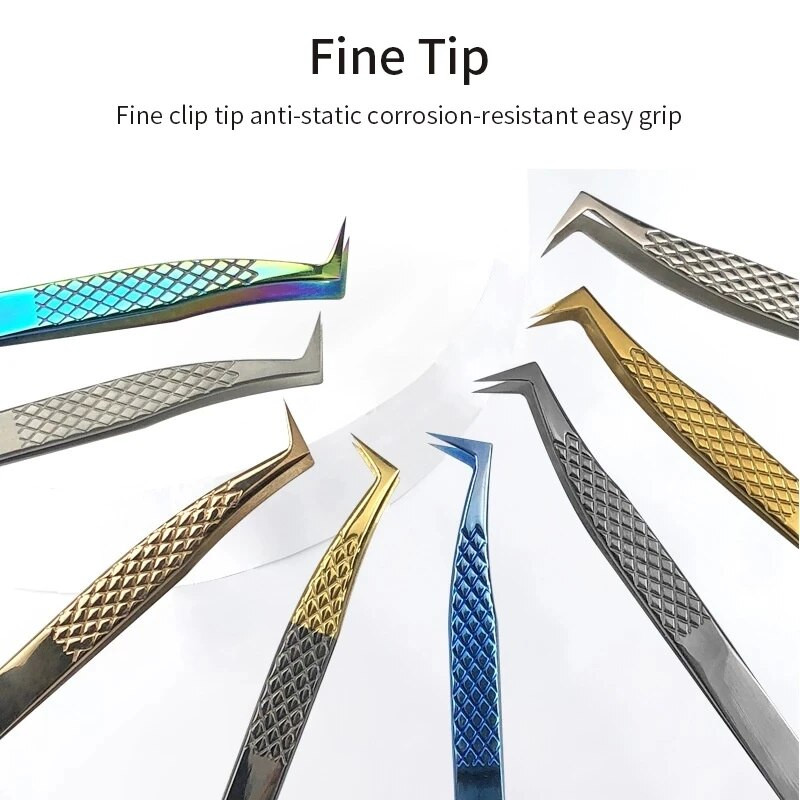 1Pcs Pinceta za trepavice Supertvrdi nehrđajući čelik Visokoprecizna antistatička pinceta za nadogradnju trepavica Alati za trepavice