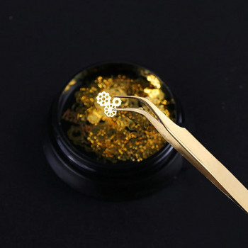 1 τεμ. Χρυσό τσιμπιδάκι φρυδιών από ανοξείδωτο ατσάλι, ίσιο κυρτό κλιπ για στρας για επέκταση βλεφαρίδων Αξεσουάρ Nail Art TR774