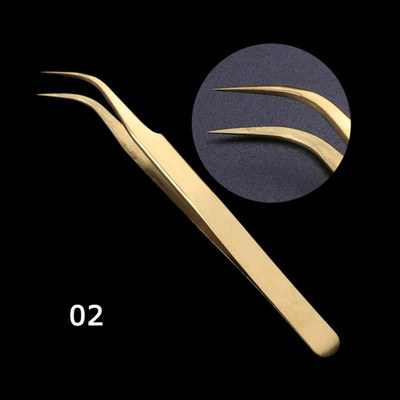 1 kom Zlatna pinceta za obrve od nehrđajućeg čelika Ravna zakrivljena kopča za ekstenzije trepavica Rhinestones Picker Nail Art dodatak TR774