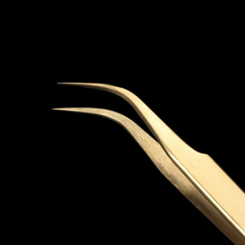 1 kom Zlatna pinceta za obrve od nehrđajućeg čelika Ravna zakrivljena kopča za ekstenzije trepavica Rhinestones Picker Nail Art dodatak TR774