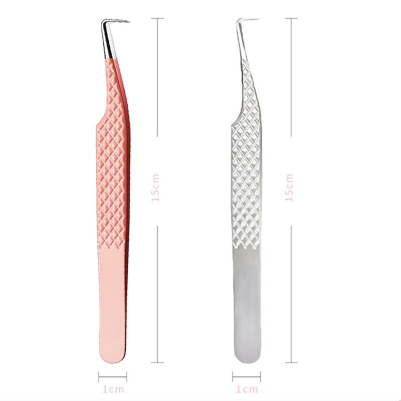 Pinceta za nadogradnju trepavica Pink Volume Pinceta za obuću od 90 stupnjeva za volumen i Classic Fans Pinceta za pojedinačne trepavice