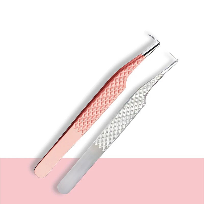 Pinceta za nadogradnju trepavica Pink Volume Pinceta za obuću od 90 stupnjeva za volumen i Classic Fans Pinceta za pojedinačne trepavice