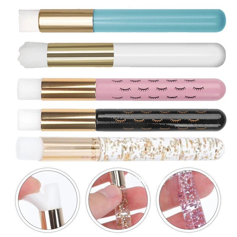 Професионален шампоан за удължаване на мигли Четка за почистване на розови блестящи очи Пяна за повдигане на мигли Четки за почистване на нос Лице Инструменти