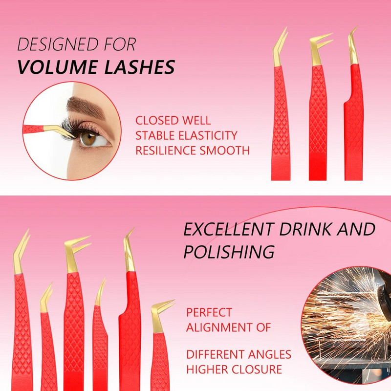 1 kom pinceta za trepavice od nehrđajućeg čelika, antistatička, nemagnetska, profesionalna pinceta, 3D pinceta za nadogradnju trepavica, alati za šminkanje