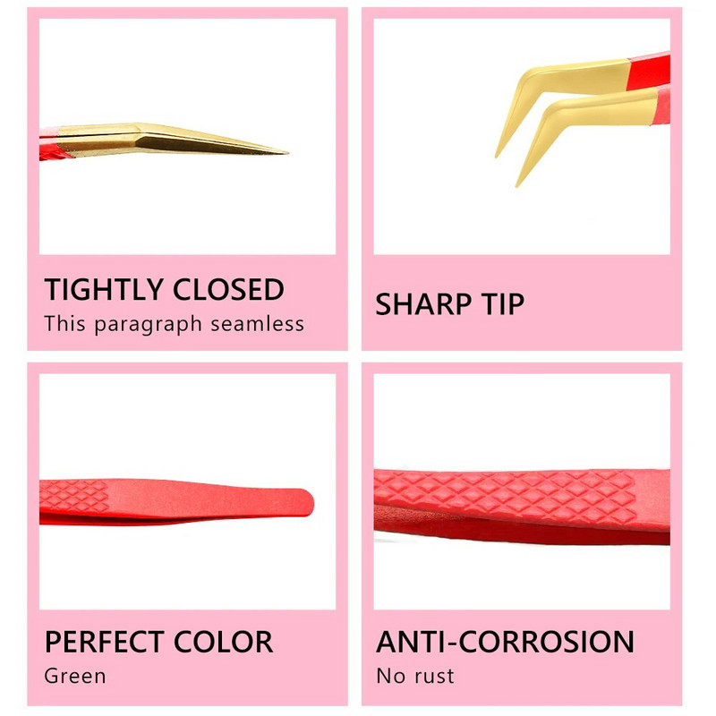 1 kom pinceta za trepavice od nehrđajućeg čelika, antistatička, nemagnetska, profesionalna pinceta, 3D pinceta za nadogradnju trepavica, alati za šminkanje