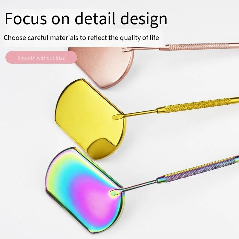 Kelių spalvų blakstienų priauginimo veidrodis blakstienų priauginimas skiepijimo įrankiai nerūdijančio plieno didinamasis grožis ilgos rankenos veidrodis