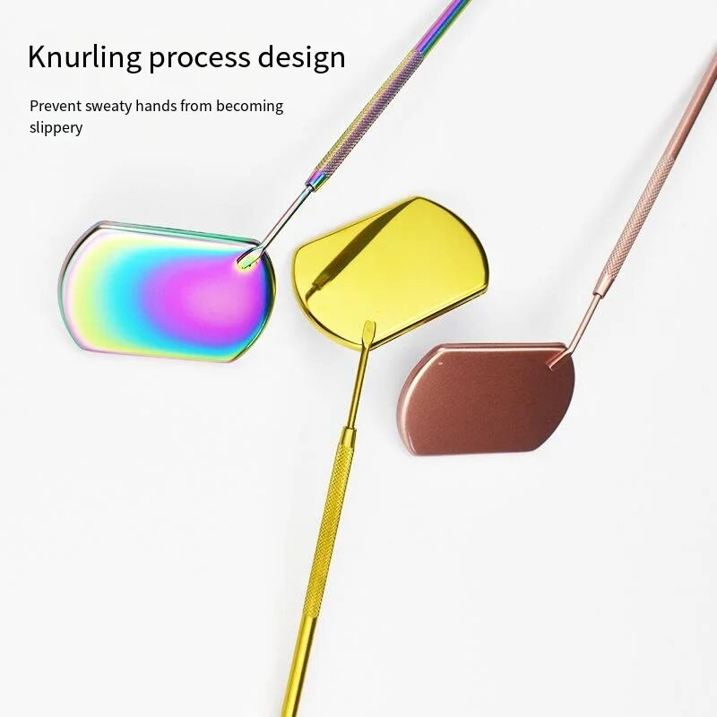 Kelių spalvų blakstienų priauginimo veidrodis blakstienų priauginimas skiepijimo įrankiai nerūdijančio plieno didinamasis grožis ilgos rankenos veidrodis