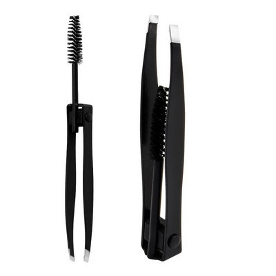 Pinceta za obrve Uklanjanje dlačica od nehrđajućeg čelika Profesionalna stezaljka za obrve Pinceta za trepavice Šminka 2u1 kopča za uklanjanje dlačica s obrva