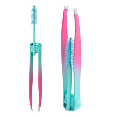 Pinceta za obrve Uklanjanje dlačica od nehrđajućeg čelika Profesionalna stezaljka za obrve Pinceta za trepavice Šminka 2u1 kopča za uklanjanje dlačica s obrva