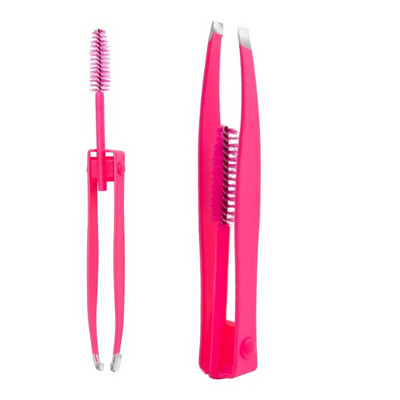 Pinceta za obrve Uklanjanje dlačica od nehrđajućeg čelika Profesionalna stezaljka za obrve Pinceta za trepavice Šminka 2u1 kopča za uklanjanje dlačica s obrva