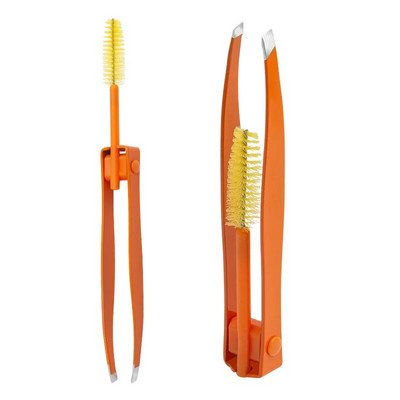 Pinceta za obrve Uklanjanje dlačica od nehrđajućeg čelika Profesionalna stezaljka za obrve Pinceta za trepavice Šminka 2u1 kopča za uklanjanje dlačica s obrva