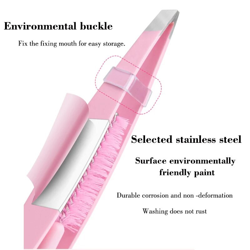 Pinceta za obrve Uklanjanje dlačica od nehrđajućeg čelika Profesionalna stezaljka za obrve Pinceta za trepavice Šminka 2u1 kopča za uklanjanje dlačica s obrva