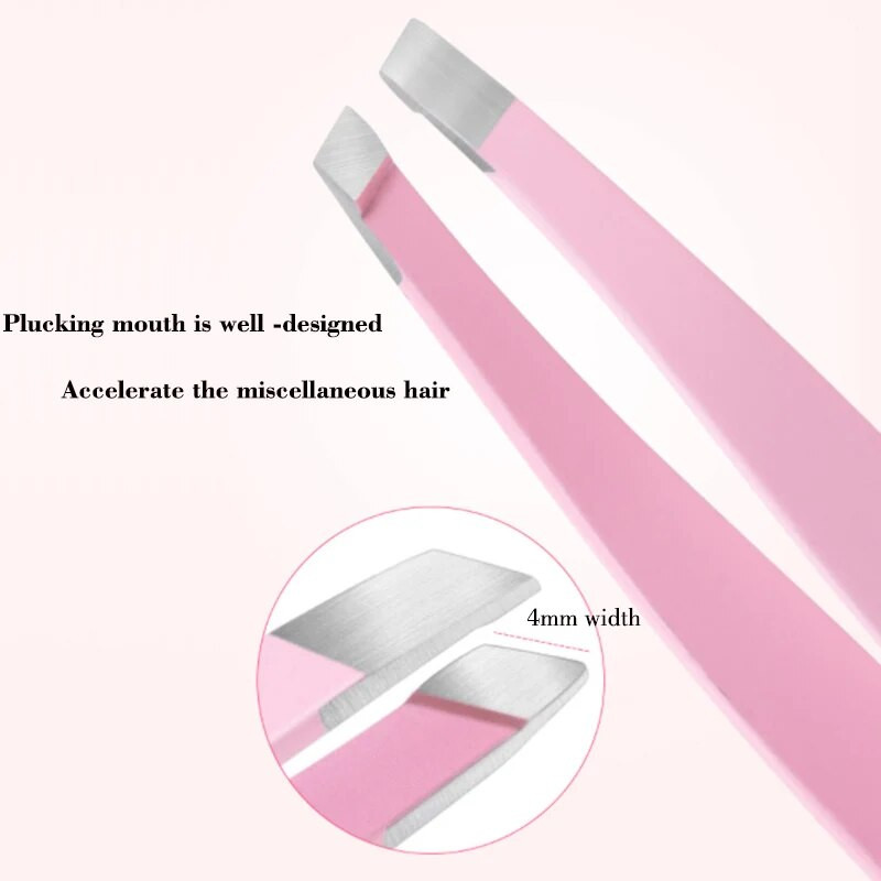 Pinceta za obrve Uklanjanje dlačica od nehrđajućeg čelika Profesionalna stezaljka za obrve Pinceta za trepavice Šminka 2u1 kopča za uklanjanje dlačica s obrva