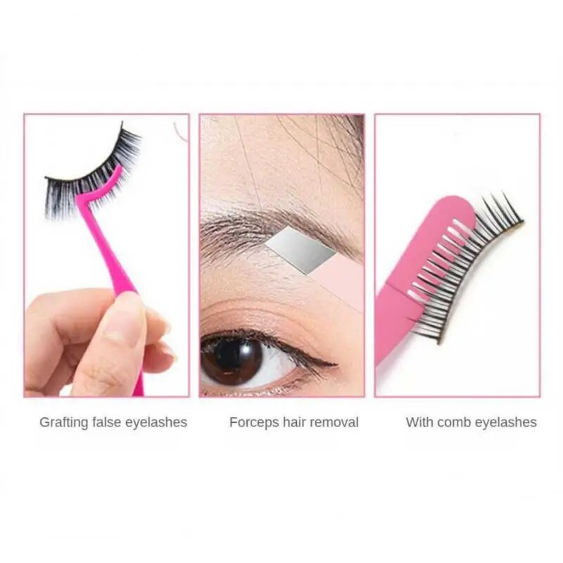 1 kom. Pinceta za češalj za trepavice Nehrđajući čelik, antistatički, nemagnetski, profesionalne pincete za nadogradnju trepavica Alat za šminkanje