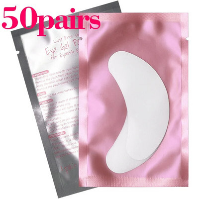 Kimcci 10/20/50 pari/lot flasteri za nadogradnju trepavica ispod jastučića za oči Papirnati flasteri ružičaste naljepnice bez dlačica za umjetne trepavice