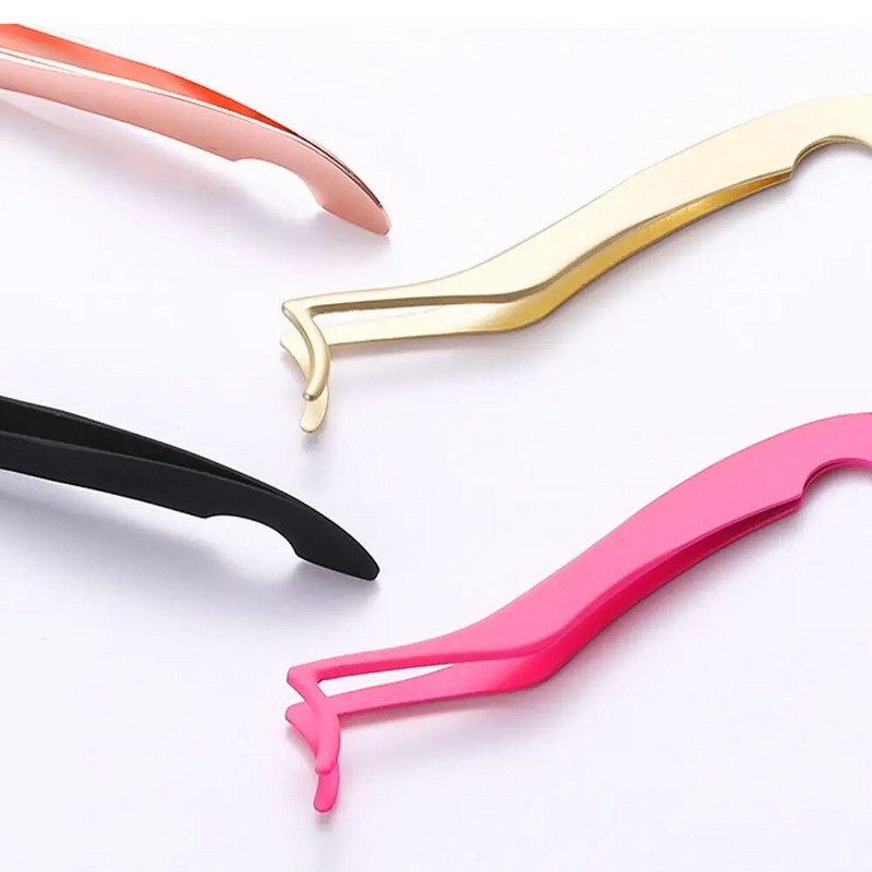 Pensetă pentru gene false 1 buc. Aplicator de gene false pentru extensie de gene Bigudiu de clasă Clip auxiliară Clemă pentru machiaj Instrumente pentru pensă