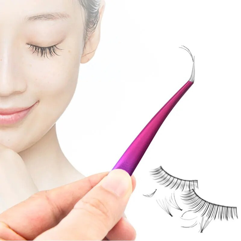 Nerūdijančio plieno pincetas dirbtinėms blakstienoms tiesiomis/lenktais galiukais blakstienų priauginimo pincetas Grožio blakstienų priauginimo priedai