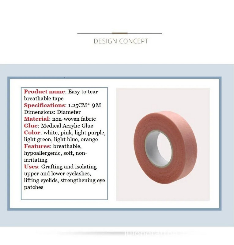 1 vnt dirbtinių blakstienų priauginimo juosta Profesionali antialerginė kvėpuojanti mikroporinio audinio blakstienų priauginimo įrankiai po akimis