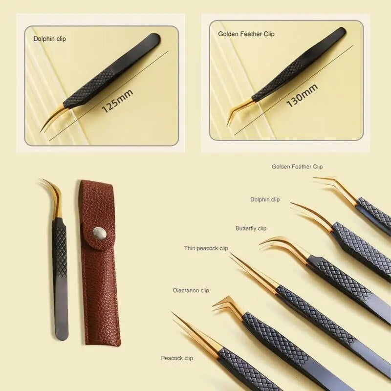 1PC pinceta za nadogradnju trepavica Alati za šminkanje Nemagnetski pincet od nehrđajućeg čelika Pinceta za umjetne trepavice 3D precizna pinceta