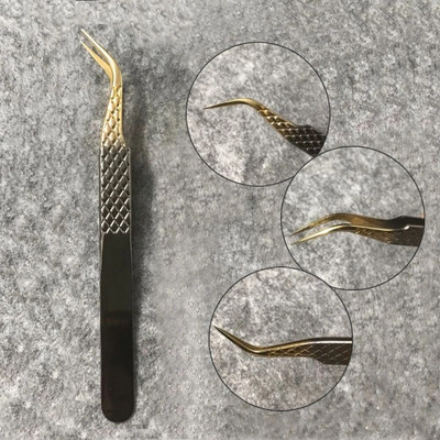 Pinceta za nadogradnju trepavica Nemagnetska pinceta od nehrđajućeg čelika Pinceta za umjetne trepavice 3D volumen Precizna pinceta za šminkanje Alati