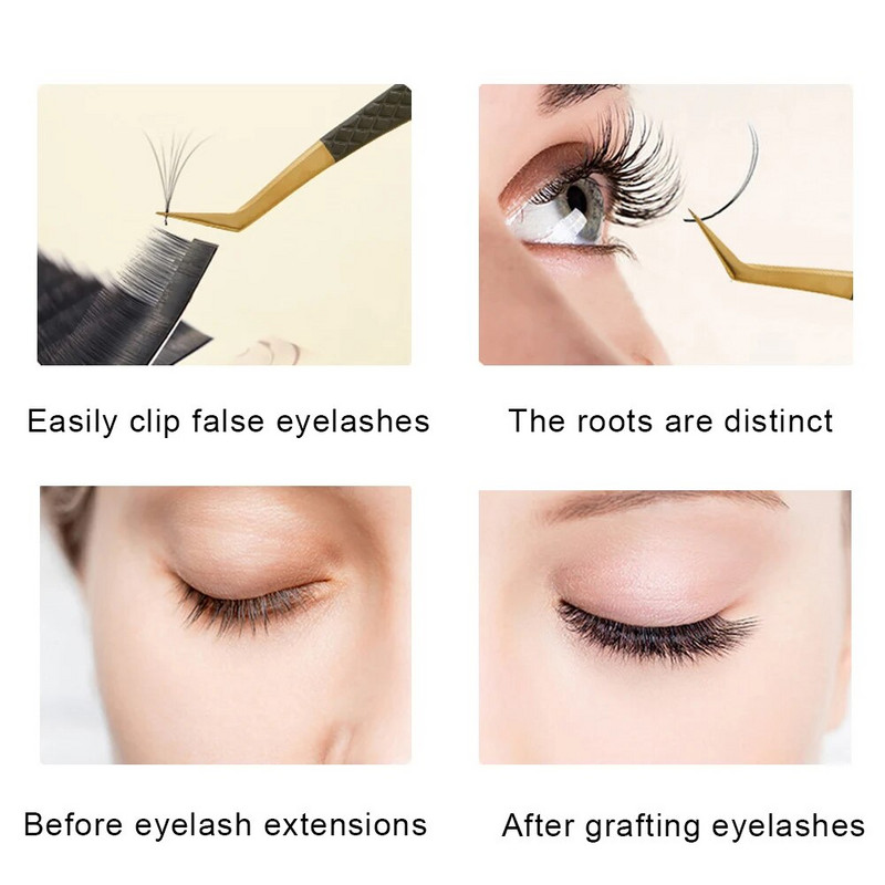 Pinceta za nadogradnju trepavica Nemagnetska pinceta od nehrđajućeg čelika Pinceta za umjetne trepavice 3D volumen Precizna pinceta za šminkanje Alati