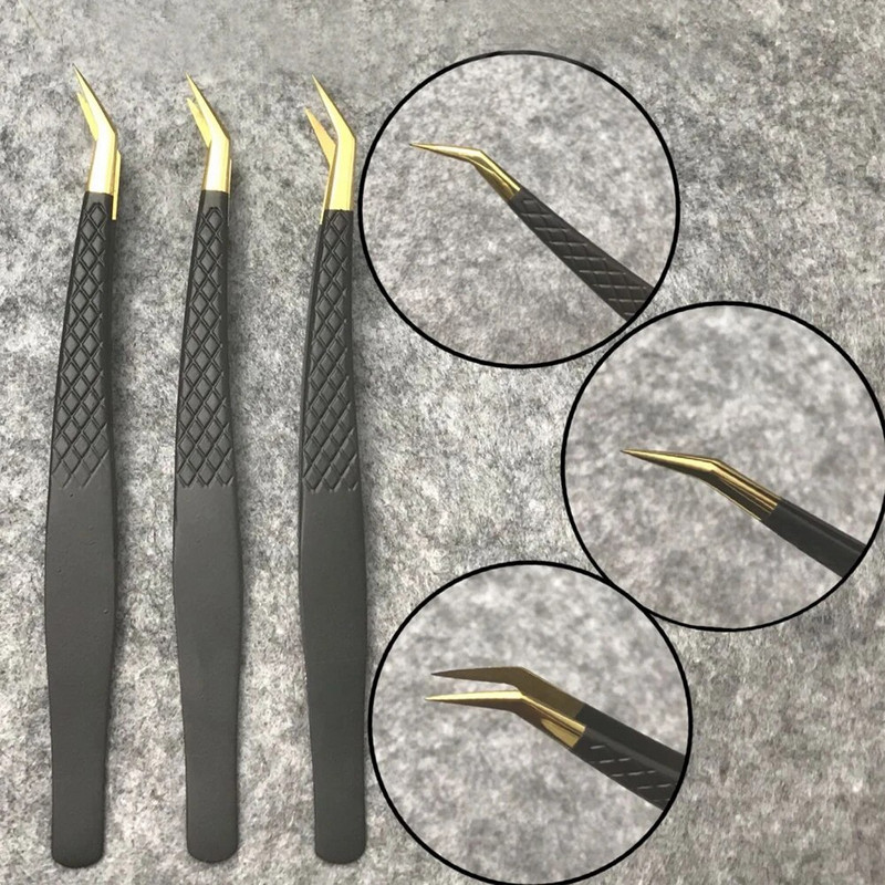 Pinceta za nadogradnju trepavica Nemagnetska pinceta od nehrđajućeg čelika Pinceta za umjetne trepavice 3D volumen Precizna pinceta za šminkanje Alati