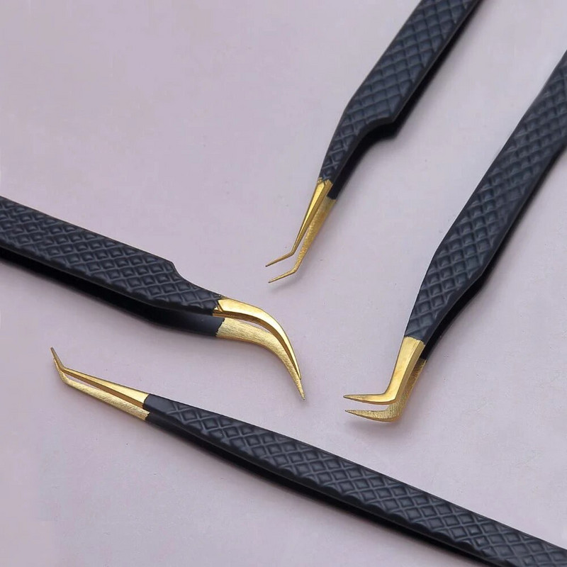 Pinceta za nadogradnju trepavica Nemagnetska pinceta od nehrđajućeg čelika Pinceta za umjetne trepavice 3D volumen Precizna pinceta za šminkanje Alati