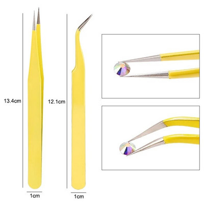 2Pcs pincete za nadogradnju trepavica Profesionalne precizne pincete za nadogradnju trepavica Set pojedinačnih pinceta za nadogradnju trepavica