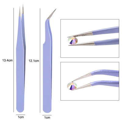 2Pcs pincete za nadogradnju trepavica Profesionalne precizne pincete za nadogradnju trepavica Set pojedinačnih pinceta za nadogradnju trepavica