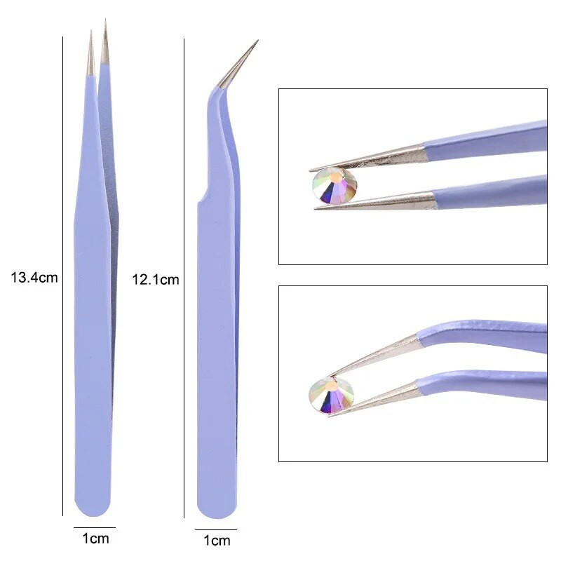 2Pcs pincete za nadogradnju trepavica Profesionalne precizne pincete za nadogradnju trepavica Set pojedinačnih pinceta za nadogradnju trepavica