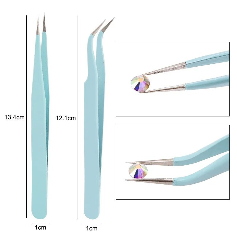 2Pcs pincete za nadogradnju trepavica Profesionalne precizne pincete za nadogradnju trepavica Set pojedinačnih pinceta za nadogradnju trepavica