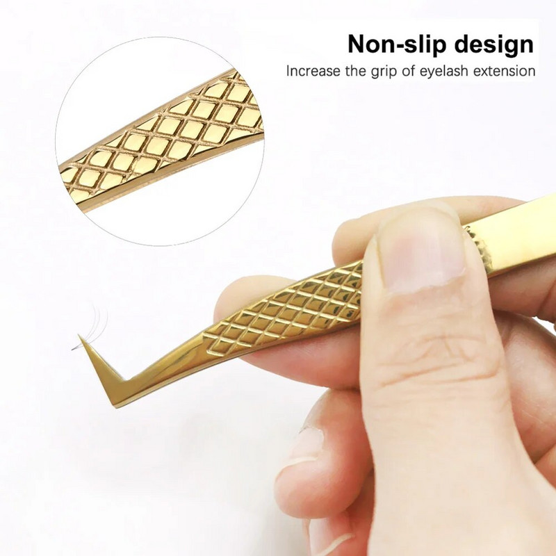 Pinceta za produženje trepavica od nehrđajućeg čelika Novi stil Ručni dizajn protiv klizanja Izvrsna antistatička pinceta za obrve Alat za šminkanje