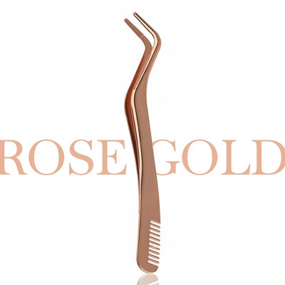 YUANZHIJIE Aplikator za trepavice Uvijač za ekstenzije trepavica od nehrđajućeg čelika Nipper Stezaljka Stezaljka Alati za šminkanje Profesionalne pincete