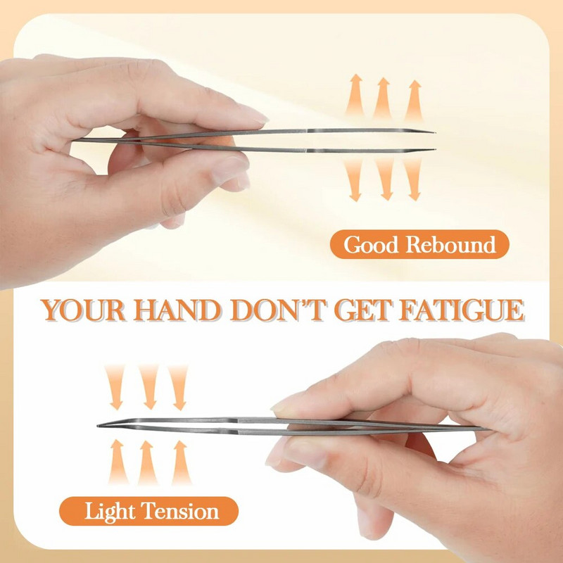 YUANZHIJIE Aplikator za trepavice Uvijač za ekstenzije trepavica od nehrđajućeg čelika Nipper Stezaljka Stezaljka Alati za šminkanje Profesionalne pincete