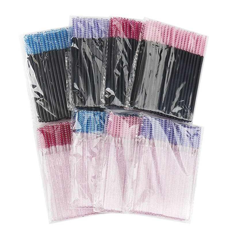 NOVO 50kom Četkice za trepavice za šminkanje Jednokratna kristalna četkica za obrve Dijamantna drška Štapić za maskaru Aplikator Alati za produljenje trepavica