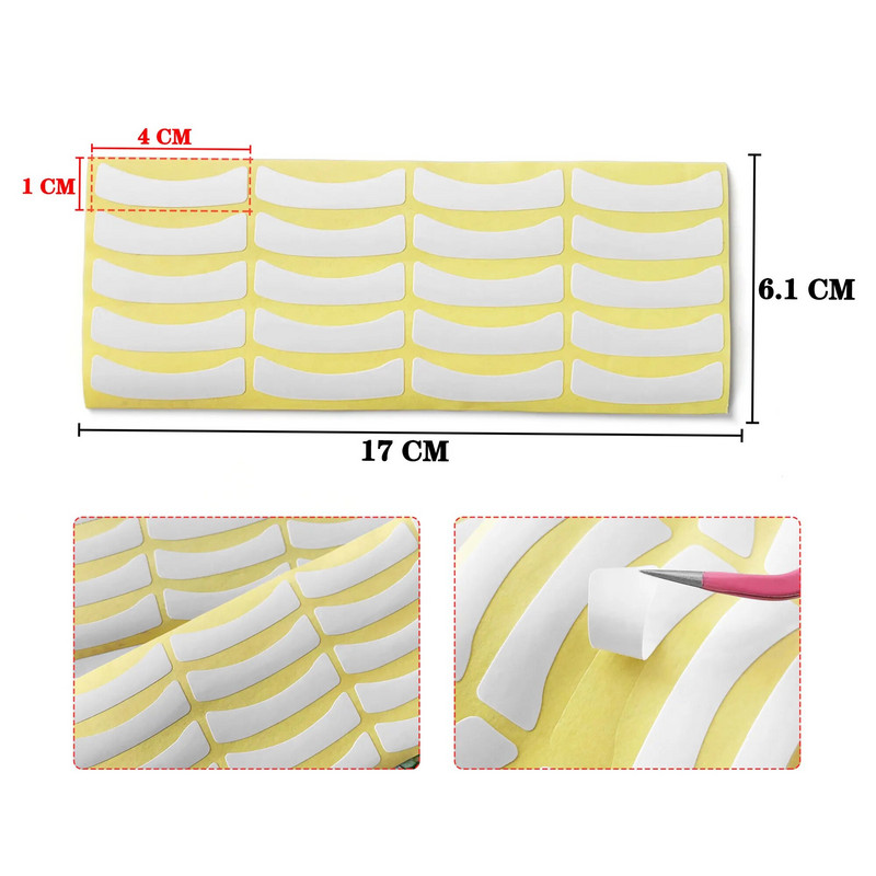 100 kom Papirnati flasteri za nadogradnju trepavica Savjeti jastučića za trepavice ispod očiju Naljepnica Prirodne trepavice Papir za šminku Ljepljiva traka