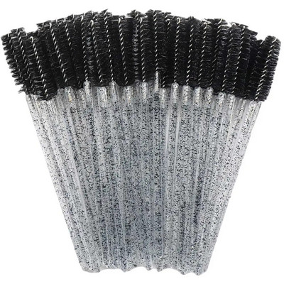 Jednokratna kristalna četkica za šminkanje trepavica 5/50, alat za trepavice s dijamantnom drškom, alat za produživanje trepavica, četkica za trepavice