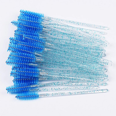 Jednokratna kristalna četkica za šminkanje trepavica 5/50, alat za trepavice s dijamantnom drškom, alat za produživanje trepavica, četkica za trepavice