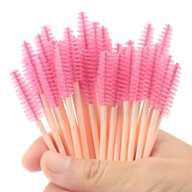 Profesionalna četkica za maskaru za obrve, četkica za navlačenje trepavica, 50 kom/set, veleprodajne jednokratne četkice za produženje trepavica