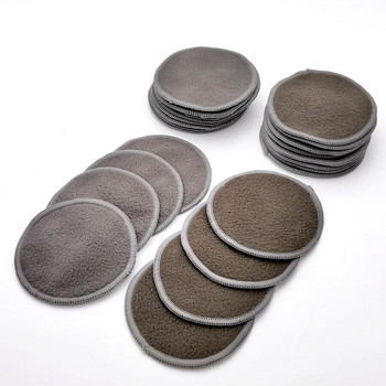 Бамбукови тампони за премахване на грим за многократна употреба 12 бр./чанта Миещи се кръгли почистващи памучни тампони за премахване на грим за лице Инструмент