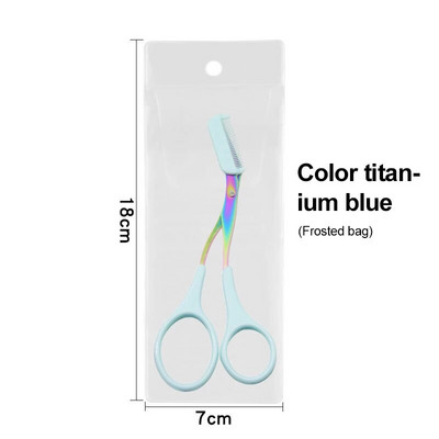 Škare za podrezivanje obrva s češljem Škare od nehrđajućeg čelika Stezaljke za uklanjanje dlačica s obrva Perive uklonjive boje Titanium