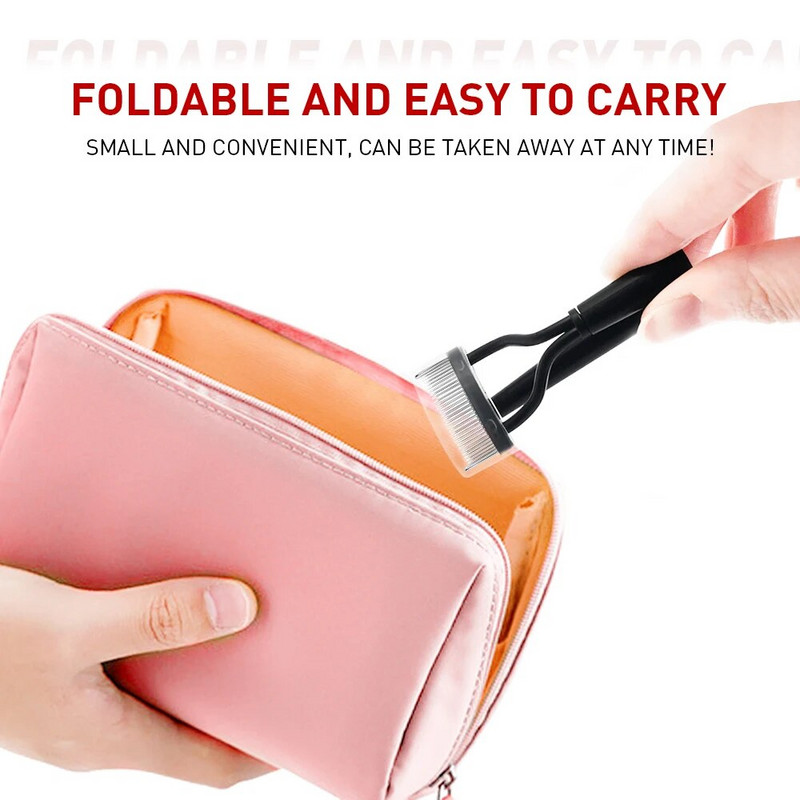 Medy Lashes Eyelash Comb Blakstienų atskyrimo priemonė blakstienų atskyrimo priemonė su šukavimo dangteliu Sulankstomas blakstienų šukos makiažo kosmetikos įrankis