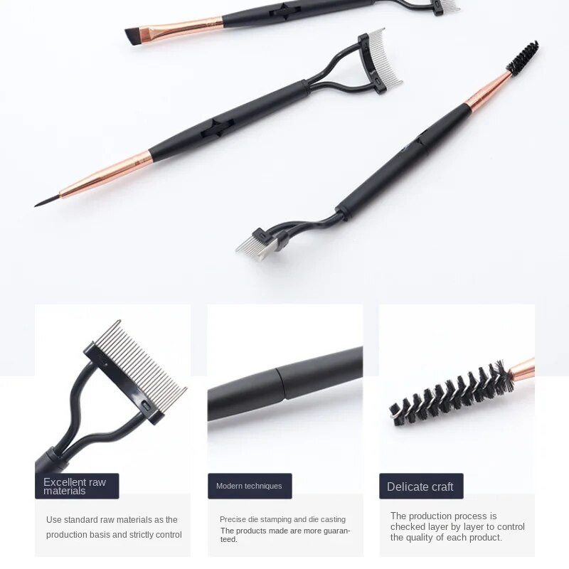Uvijač za trepavice s dvostrukom glavom Beauty Makeup Lash Separator Sklopiva metalna četkica za trepavice Maskara Curl Beauty Makeup Kozmetički alat
