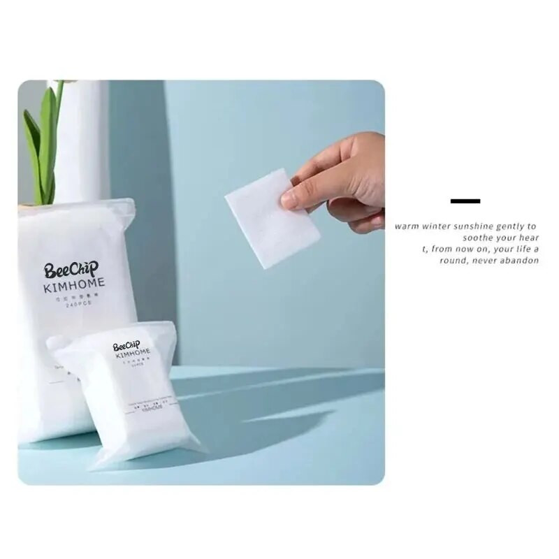 240PCS Višenamjenski pamučni jastučić Mokri pamuk Specijalni rastezljivi tanki odstranjivač šminke Pamučni tonik Maska za lice Mekani papir i Sk