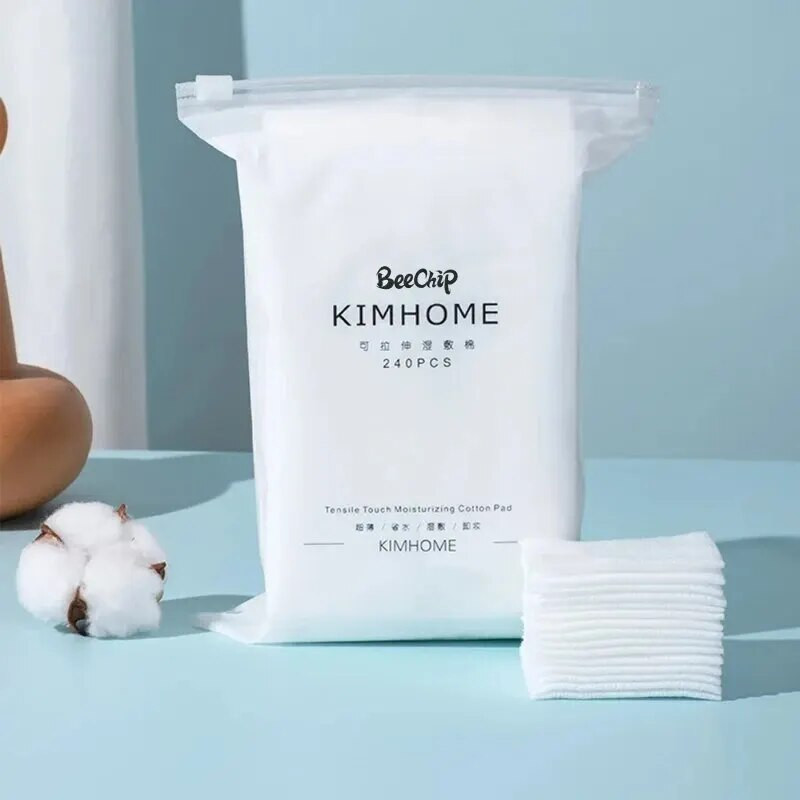240PCS Višenamjenski pamučni jastučić Mokri pamuk Specijalni rastezljivi tanki odstranjivač šminke Pamučni tonik Maska za lice Mekani papir i Sk